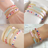 Luckacco MHS.SUN New Bohemian Gold Plated Metal Beaded Bracelets Colorful Rice Beads Bracelet Birthday Party Jewelry For Women Men