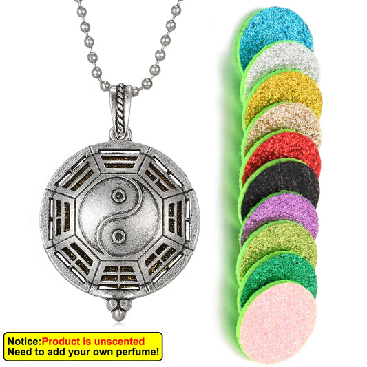 Luckacco New Aroma Kaleidoscope Retro Necklace Antique Locket Pendant Magnetic Perfume Essential Oil Diffuser Locket Aromatherapy Jewelry