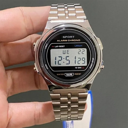 Luckacco Retro Square Electronic Watches Digital Display Women Men Watch Rose Gold Silver Luxury Ladies Wristwatches Relojes Para Mujer