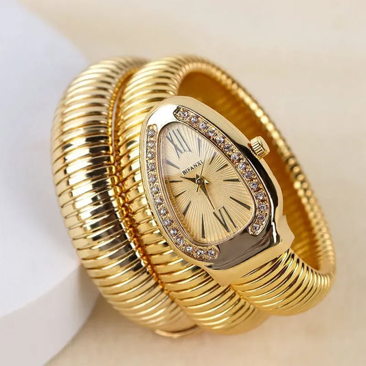 Luckacco High-quality Luxury Women Quartz Watch Bracelet Stainless Steel Wristwatch Fashion Gold Ladies Watches Clock Relógio Feminino
