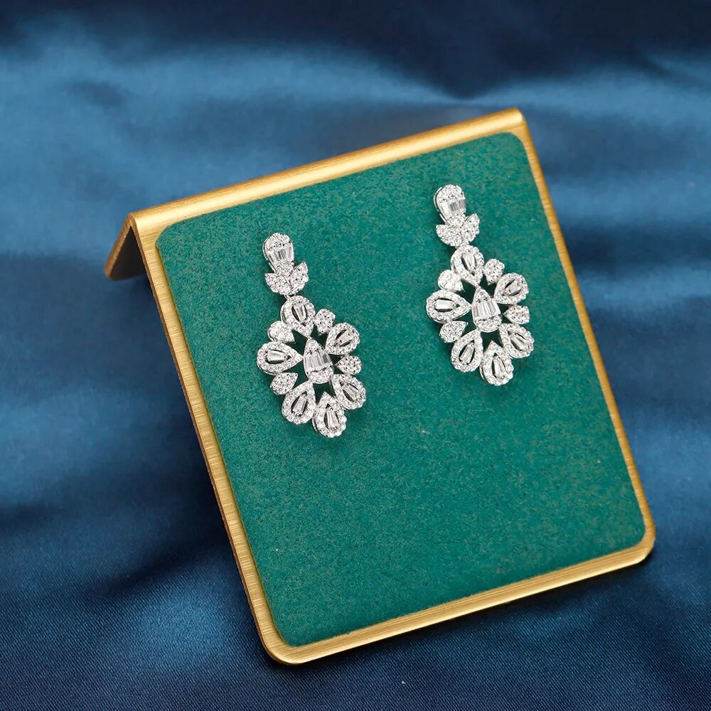 Luxury Double Layered Pearl Necklace AAA Cubic Zirconia 4 PCS Jewelry Set Dubai Brides Wedding Choker Accessories