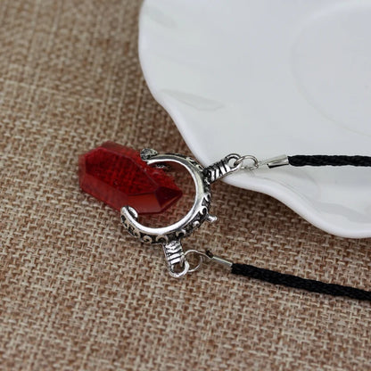 Luckacco DMC Devil Maycry Pendant Necklace Devil Hunter Dante Perfect Amulet Red Crystal Necklaces for Women Men Choker Jewelry