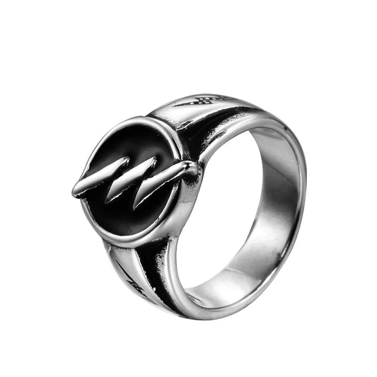 Luckacco Men's ring 316L stainless steel ring hip-hop lightning classic friends lovers jewelry best gift wholesale