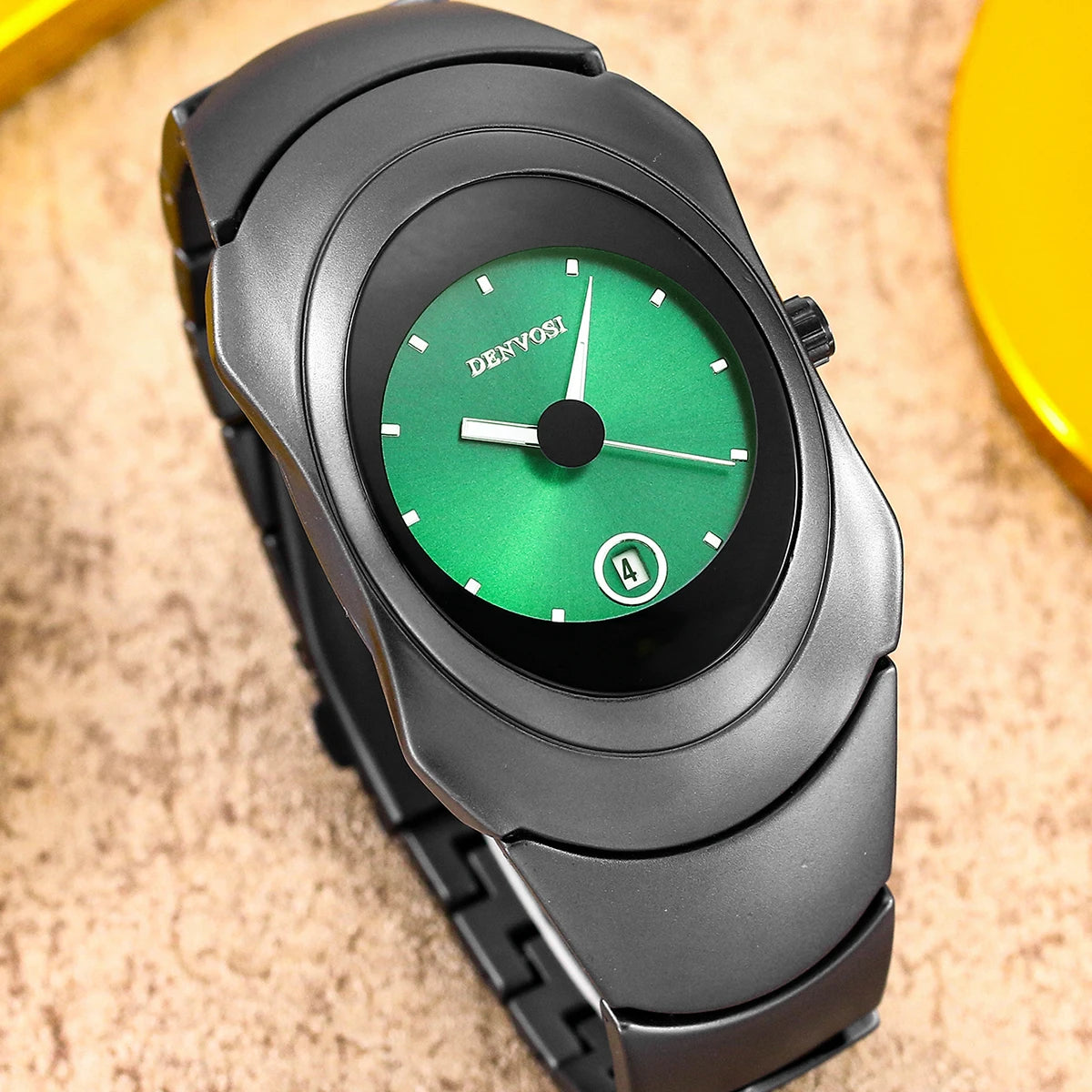 luckacco new men quartz watches unique sleek stainless steel casula business waterproof male wristwatches