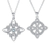 Luckacco 925 Thai Silver Classic Witch Knot Necklace With Zircons Trinity Knot Good Luck CZ Charm Wiccan Symbol Protection Jewelry