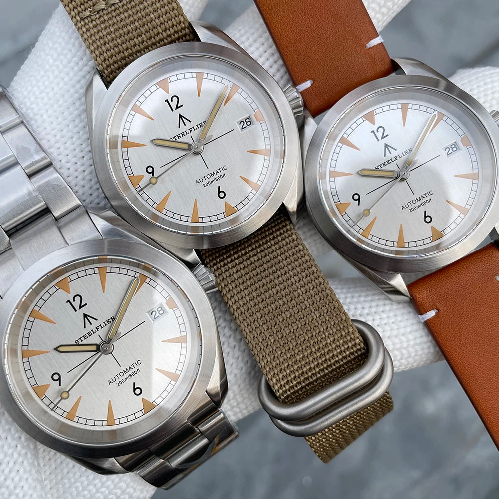 luckacco steelflier official sf751 luxury fashion mechanical wristwatch nh35 movement super luminous 20bar waterproof classic dive watch
