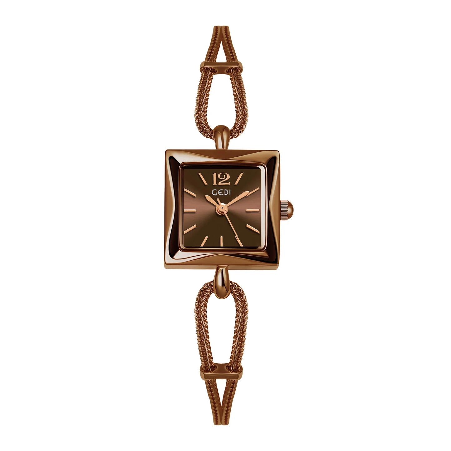 luckacco niche high-end women's watch simple small square plate alloy bracelet watch ladies medieval style quartz watch
