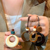 Luckacco Black Hollow Big Water Drop Pendant Necklace for Women Adjustable Leather Rope Choker Y2K Jewelry Party