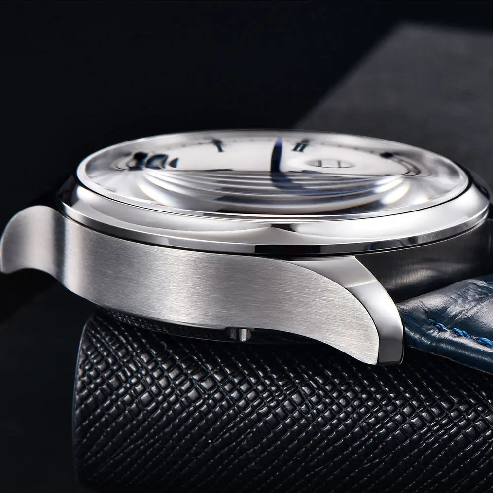 luckacco pagani design pilot series men watch sapphire glass mechanical watch power storage display automatic watch 100m waterproof clock