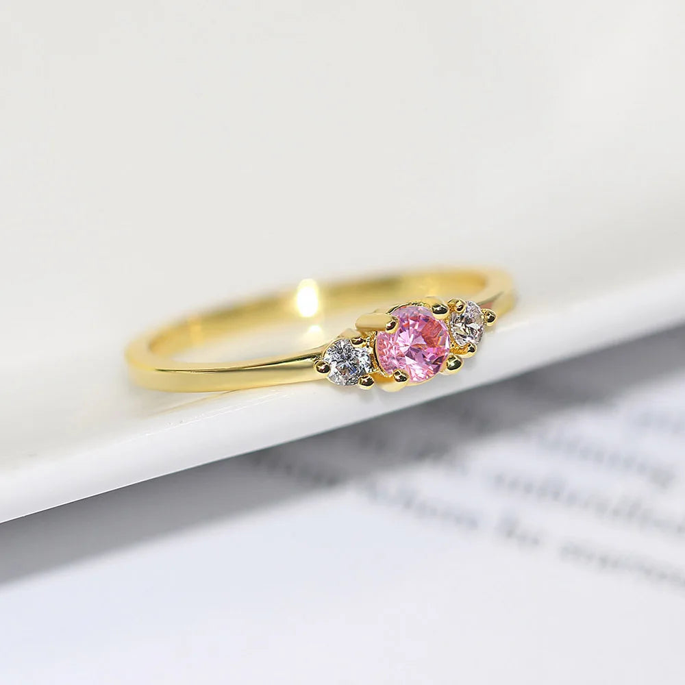 luckacco zhouyang slim wedding dainty rings for women delicate cubic zirconia light gold color proposal finger gift fashion jewelry r872