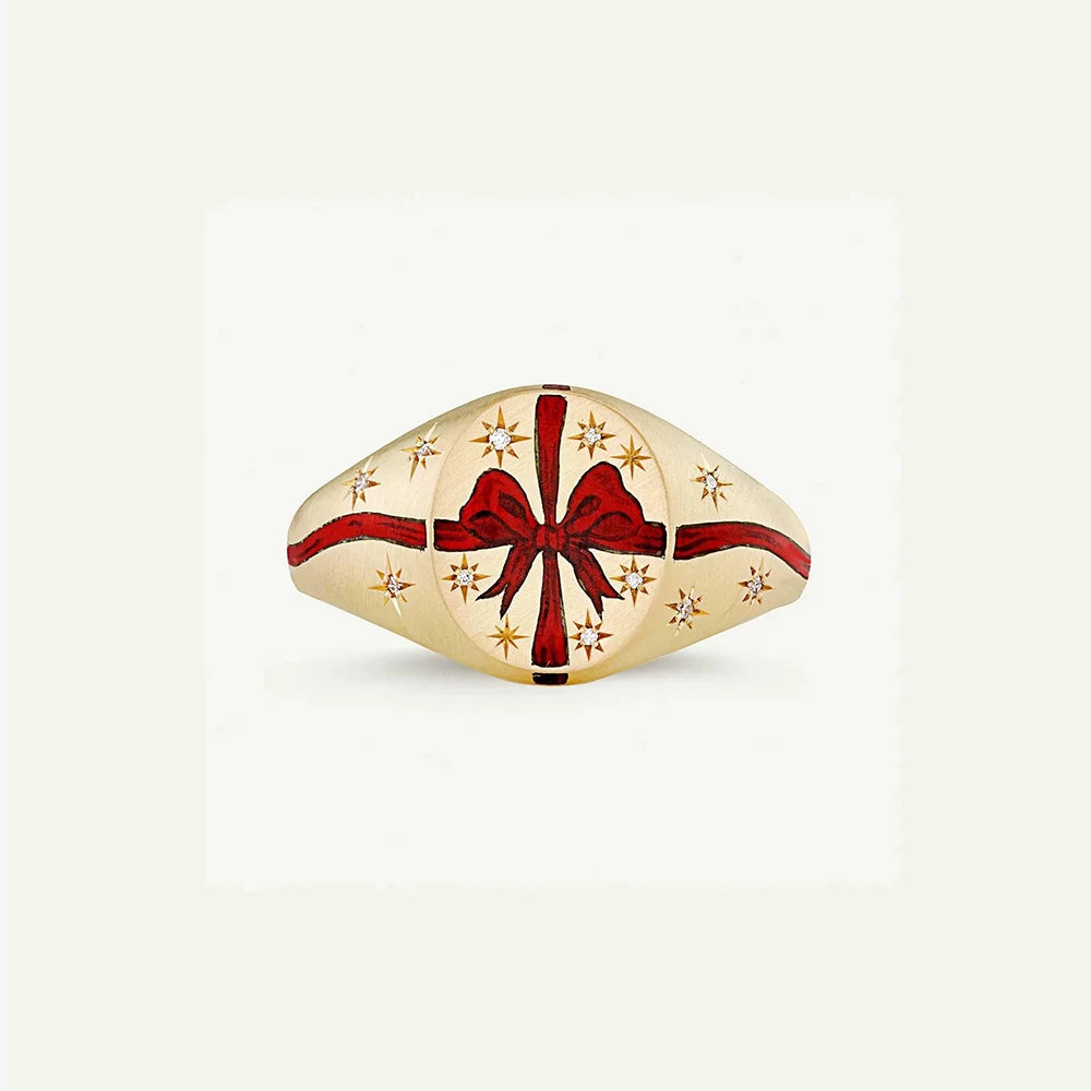 luckacco 2025 new finger ring copper gold color plated metal tarot enamel stainless steel rings for women jewelry
