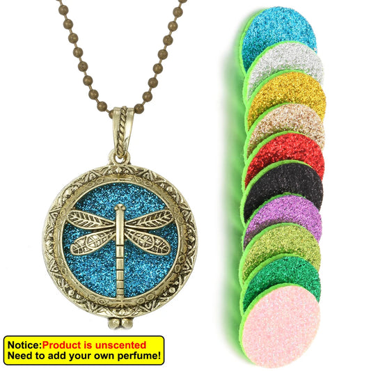 Luckacco New Aroma Kaleidoscope Retro Necklace Antique Locket Pendant Magnetic Perfume Essential Oil Diffuser Locket Aromatherapy Jewelry