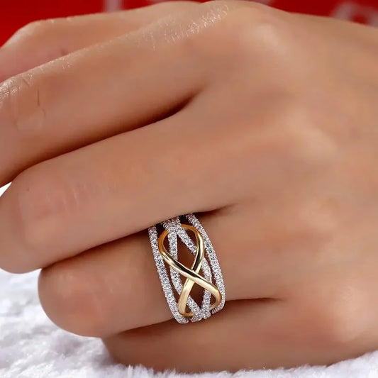 Luckacco Unique Love Design Women Rings for Wedding Engagement Band Luxury Accessories Hot Trend Eternity Jewelry Party Gift Anillos