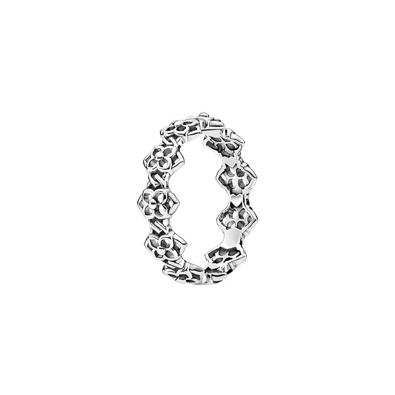 luckacco 100% fashionable 925 sterling silver original heart-shaped water drop butterfly zircon charming ring for women's wedding jewelry
