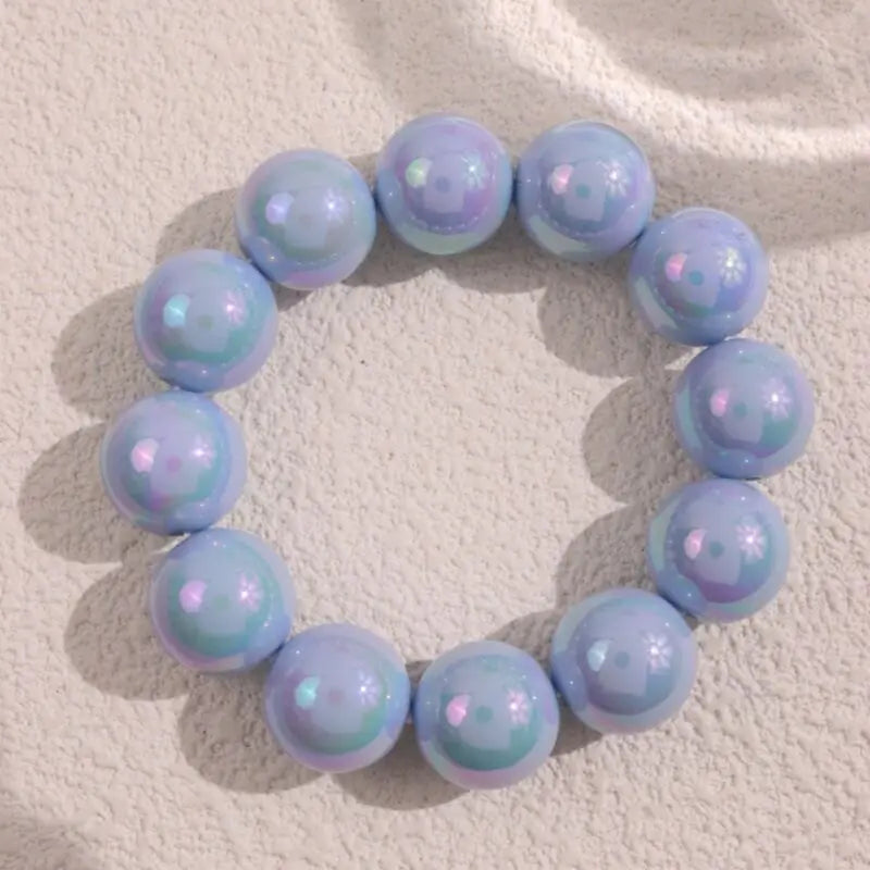 luckacco european and american contrasting color laser beaded resin bracelet