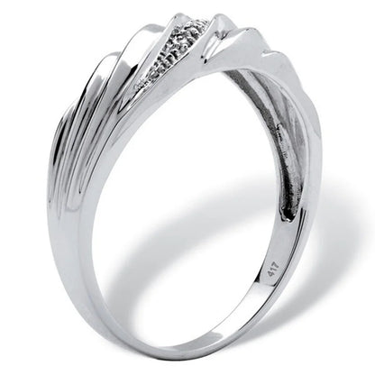 Luckacco Fashion Creative Twisted Men Women Ring Exquisite Gold Color Metal Inlaid with White Zircon Engagement Ring Jewelry