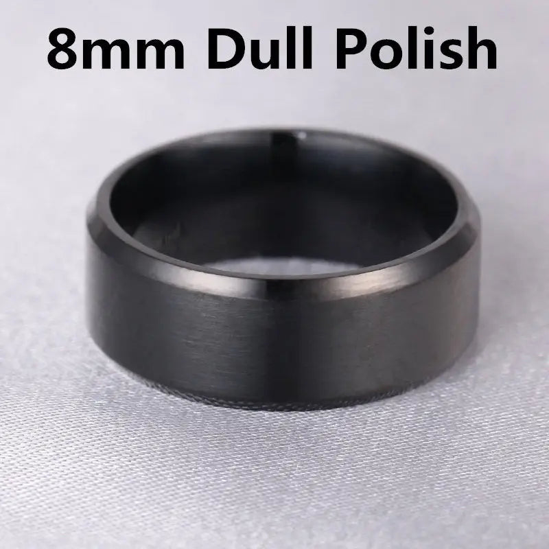 luckacco 4-8mm dull polish silver color titanium ring for men and women personalized ring customize engraved