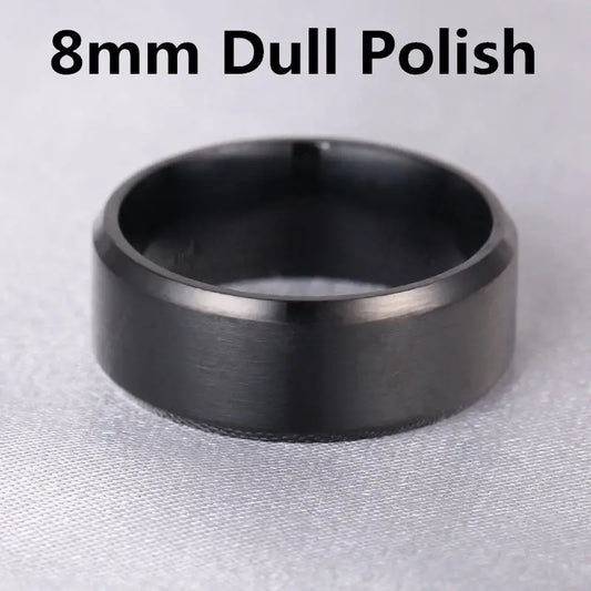 Luckacco 4-8mm Dull Polish Silver Color Titanium Ring For Men and Women Personalized Ring Customize Engraved