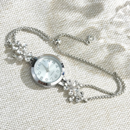 Luckacco Live burst new diamond set flowers color diamond simple fashion pull bracelet watch women's watch