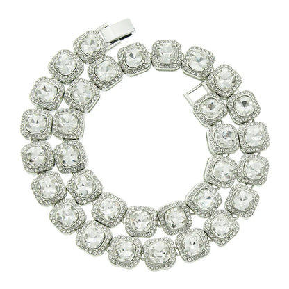 Luckacco HNSP 12MM Ice Chain Necklace Bracelet For Men Women Neck Hip Hop Tennis Chain Jewelry Accessories