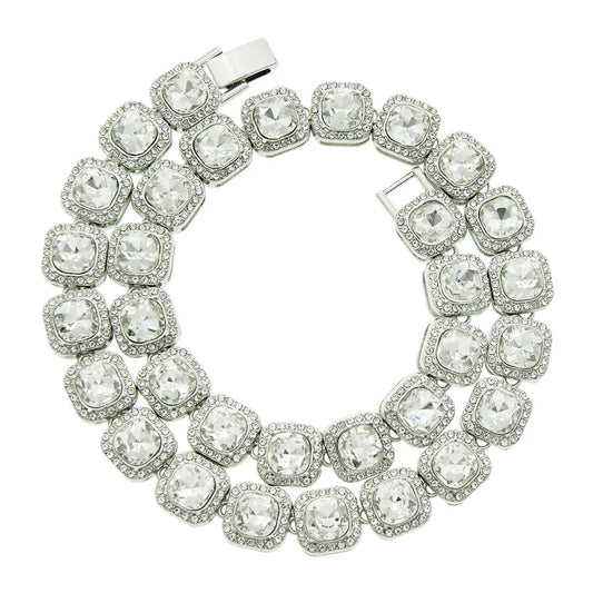 Luckacco HNSP 12MM Ice Chain Necklace Bracelet For Men Women Neck Hip Hop Tennis Chain Jewelry Accessories