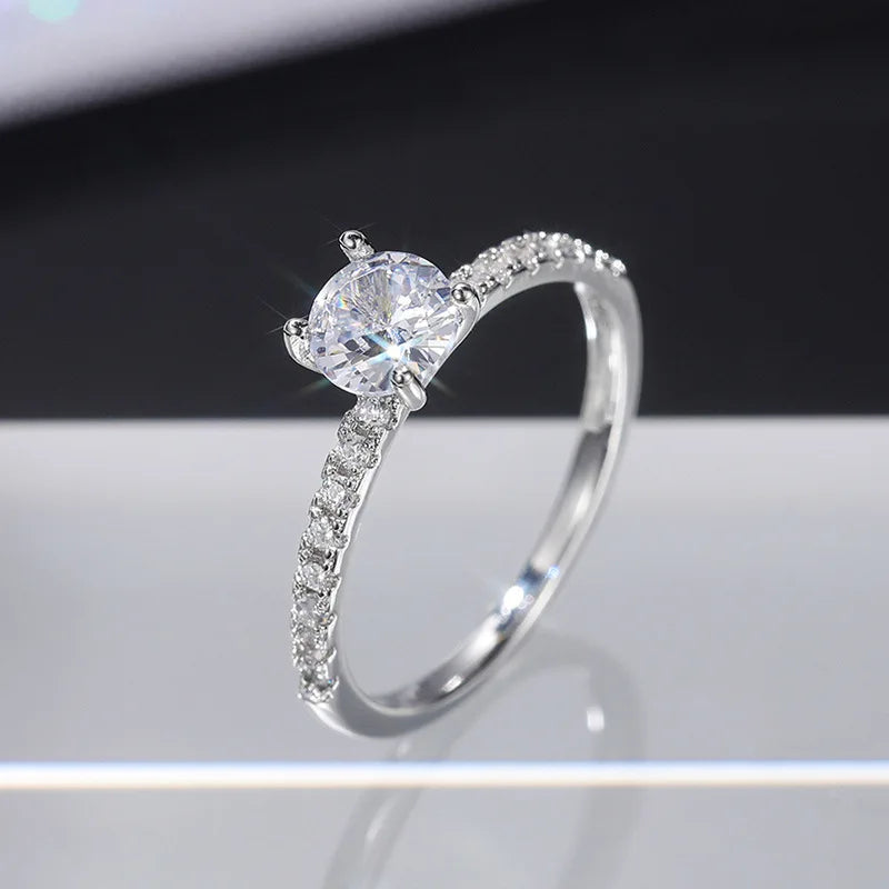 luckacco trendy rose gold silver color fashion engagement rings for women wedding party gift drop shipping jewelry r527