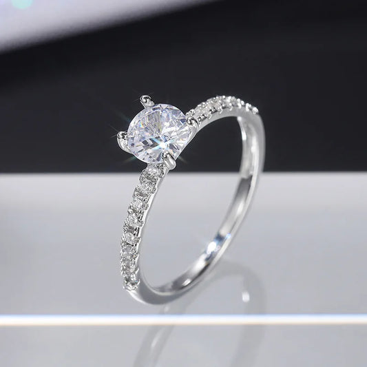 Luckacco Trendy Rose Gold Silver Color Fashion Engagement Rings for Women Wedding Party Gift Drop Shipping Jewelry R527
