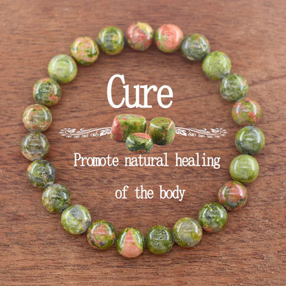 Luckacco Genuine Natural White Jade Bead Bracelet Women Men Round Jades Purify the Soul Stone Elastic Bangle Yoga Meditation Jewelry Gift