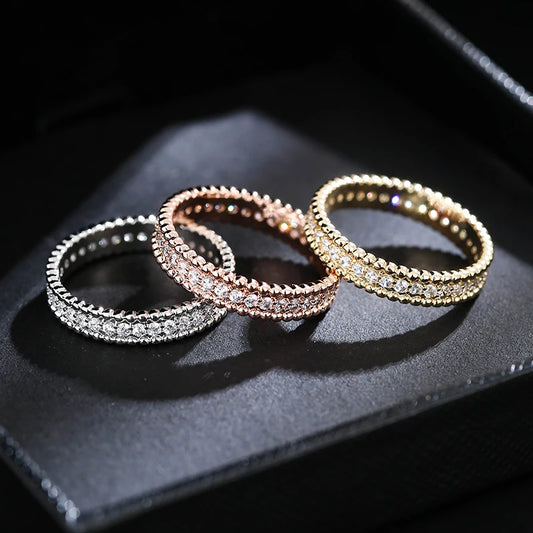 Luckacco Small Fragrance Wind Star Ring Fashion Niche Refined High-Quality Cold Wind Index Finger Ring Female Wedding Gift Dating Accesso