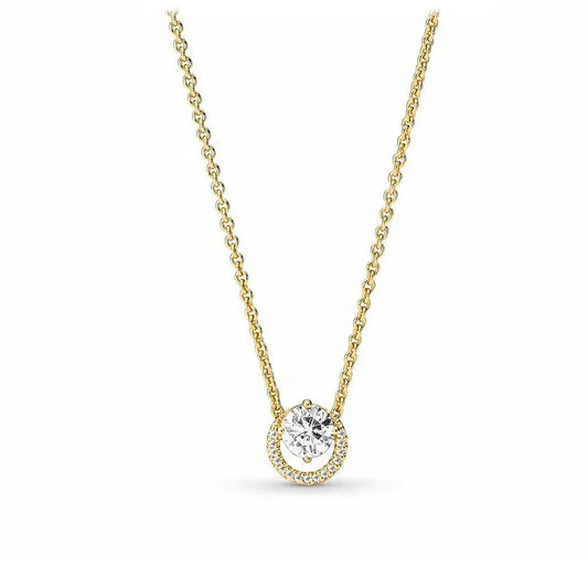 Luckacco New 925 sterling silver gold droplet pearl snowflake pendant necklace exquisite and luxurious women's charm jewelry gift