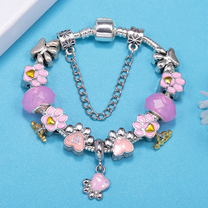 Luckacco Romantic Tower Aircraft Charm Bracelet For Women With Crystal DIY Beads Pendants Bracelet High-Quality Jewelry