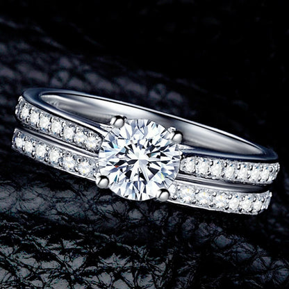 Luckacco Lihong 925 Sterling Silver Ring Inlaid With Zircon Women Couple Jewelry Fashion Accessories For Wedding Or Anniversary