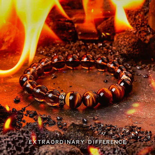 Luckacco 5A Real Natural Red Tiger Eye Beads Stone Bracelet Men Women Zircon Accessories Handmade Jewelry Gift for Girlfriend