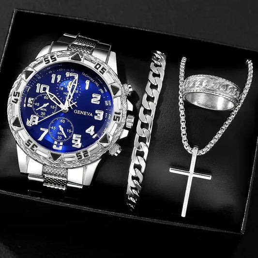 Luckacco Men Watches Luxury Brand Watches for Men Fashion High Quality Quartz Wristwatches Business Steel Strap Sports Male Clock