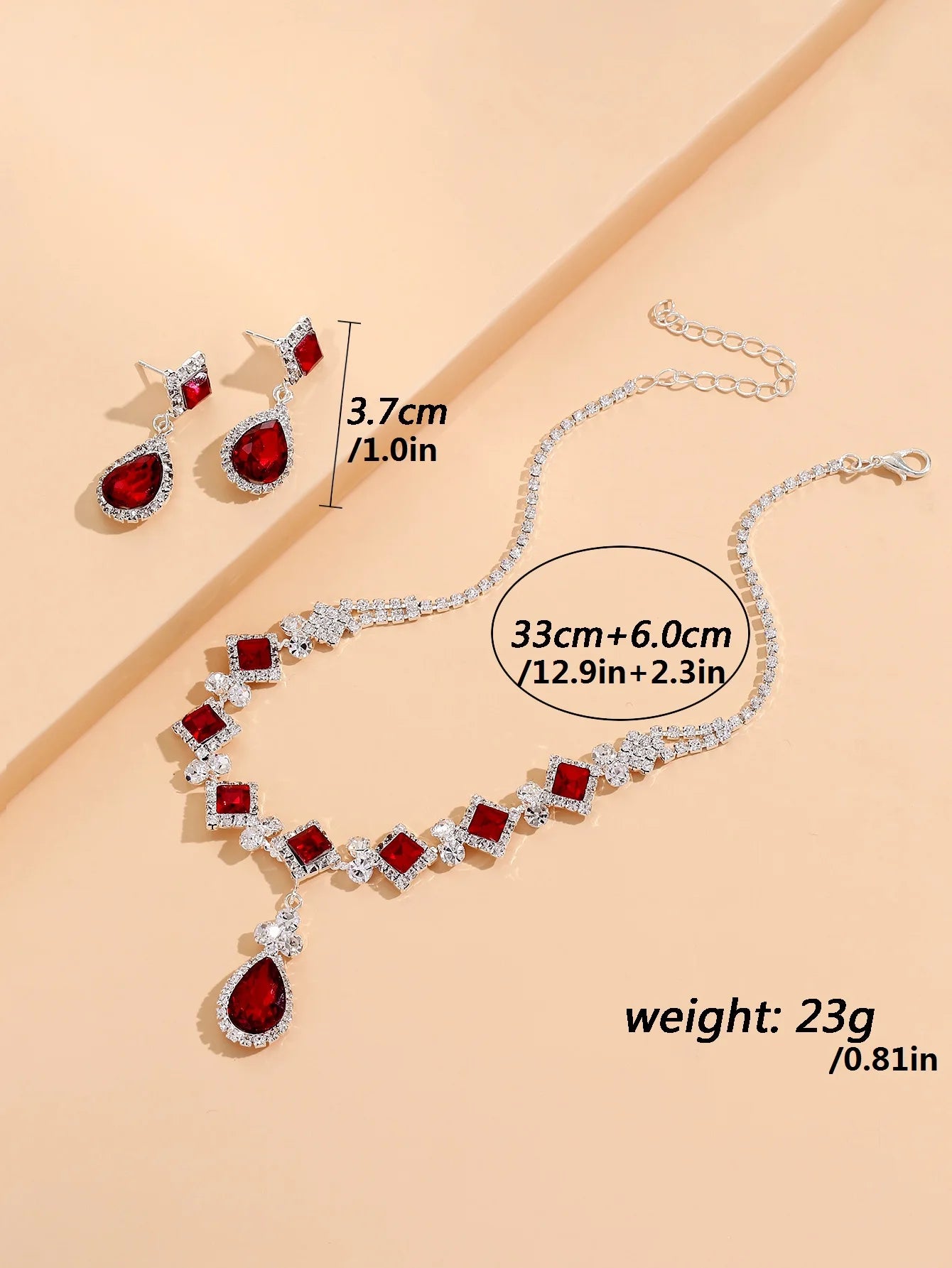 luckacco 3-piece women's claw chain series geometric droplet earrings necklace set wedding banquet party holiday gift 8056