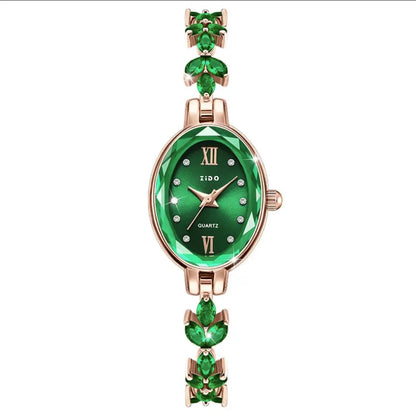 Luckacco UTHAI V22 Women's Watches Light Luxury Diamond Inlaid Female Watch Waterproof Oval Ladies Fashion Quartz Bracelet Wristwatch