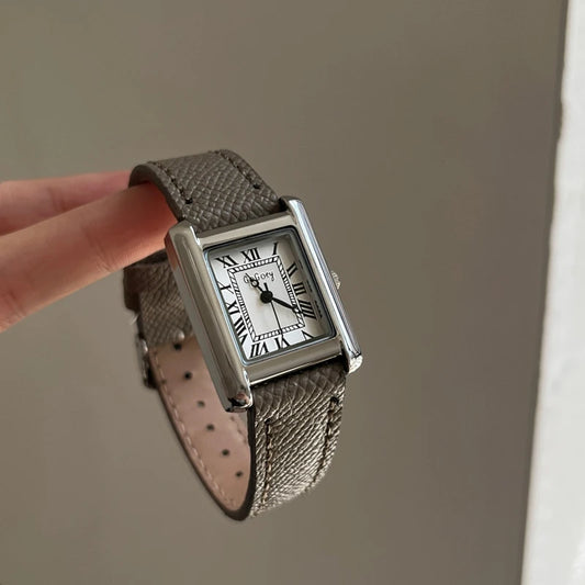 Luckacco Luxury Square Small Watch Retro Womens Girls Quartz Watches Tiny Female Watch for Women Dresses Lady Fashion Gift for Girlfriend