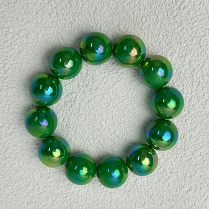 Luckacco European and American contrasting color laser beaded resin bracelet