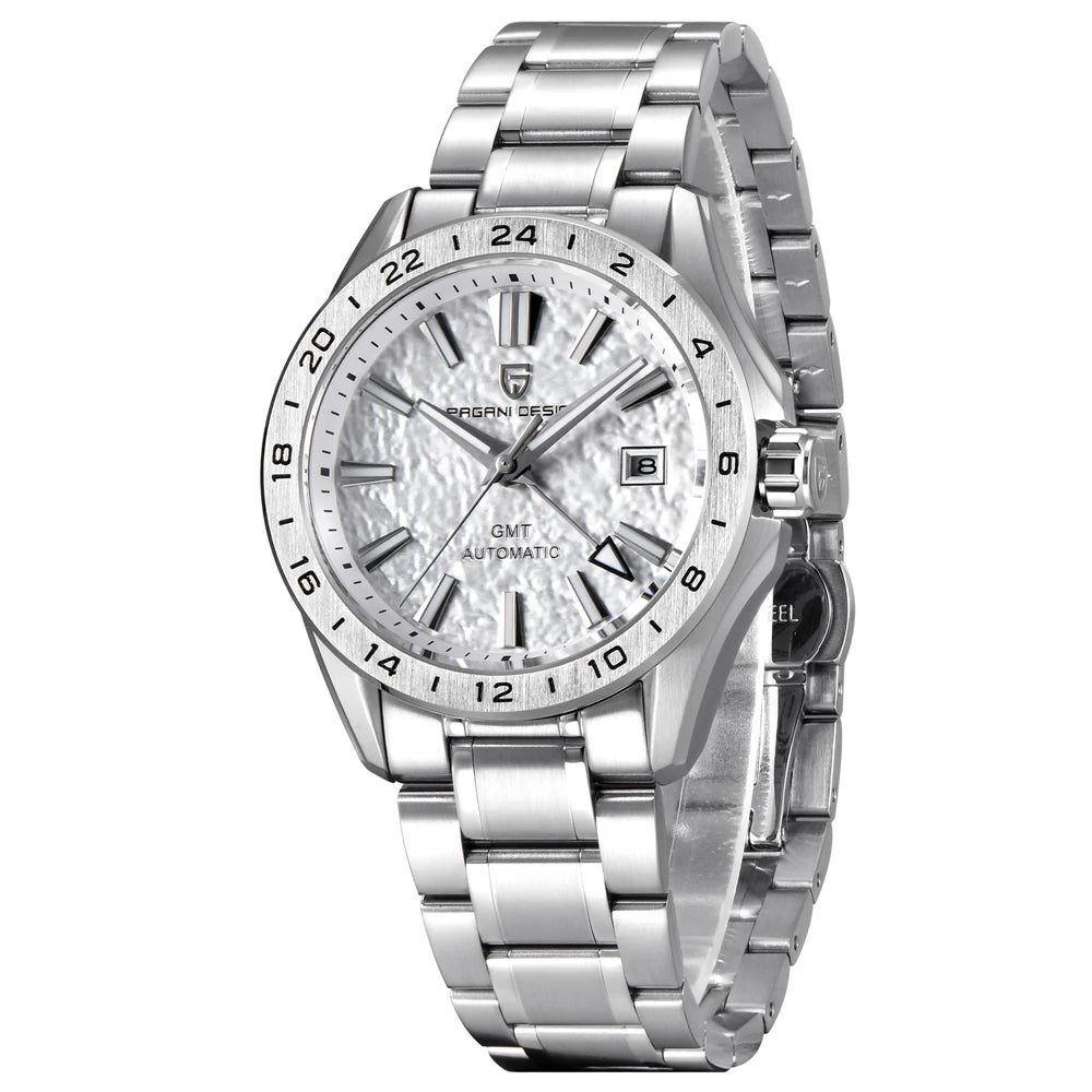 luckacco 2024 new pagani design 40mm men mechanical watches top brand sapphire glass gmt watch 100m waterproof automatic watch for men