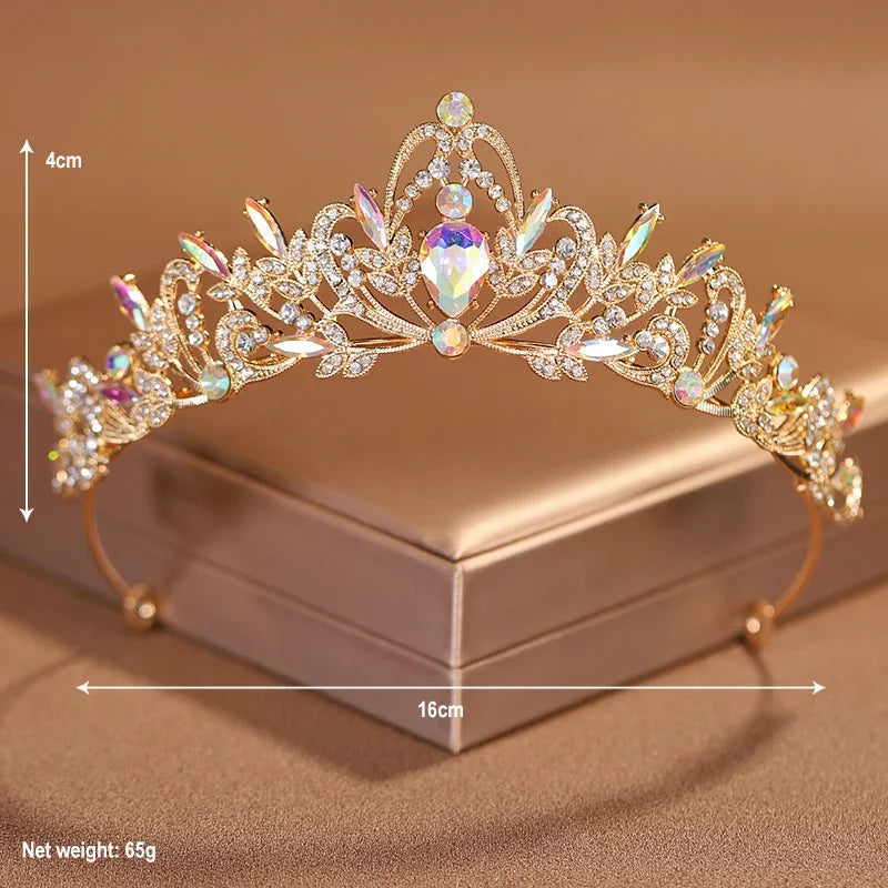 luckacco bridal headwear purple-colour women's grand party crown birthday tiaras