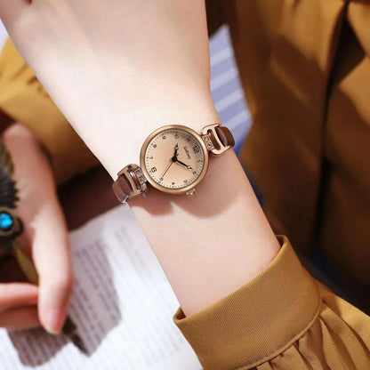Luckacco 2025 Quartz Watch Women PU Leather Thin Strap Wristwatch Ladies Watches Solid Color Fashion Women Gift Watch Relojes Para Mujer