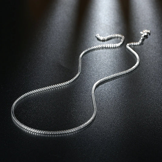 Luckacco Hot 925 Sterling Silver Necklace 16-24 inches fine 2MM Box chain For man Women high quality Fashion party Jewelry Gifts