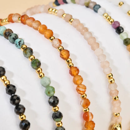 Luckacco shop's pick Thin Natural Stone African Turquoises Beads Bracelet Women Bohe Colorful Energy Yoga Meditation Strand Bracelets Friendship