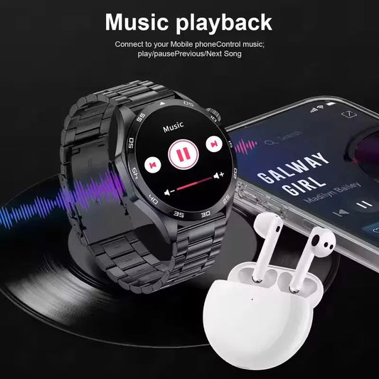 Luckacco 2025 New Mens Smart Watch 360 * 360 Bluetooth Call Smartwatch AMOLED Screen GPS Smart Watches NFC Waterproof Smart Watch for Men