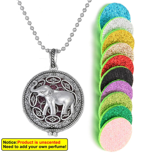 Luckacco New Aroma Kaleidoscope Retro Necklace Antique Locket Pendant Magnetic Perfume Essential Oil Diffuser Locket Aromatherapy Jewelry