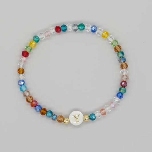 Luckacco Go2Boho Crystal Shell Letter A-Z Bracelets for Women Boho Summer Beach Lucky Fashion Trend Jewelry Accessories Surprise Gifts
