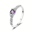 Luckacco Autumn and Winter New Style Light Luxury Style Amethyst Zirconia Women's Ring in Europe and America Simple Fashion Gem Ring