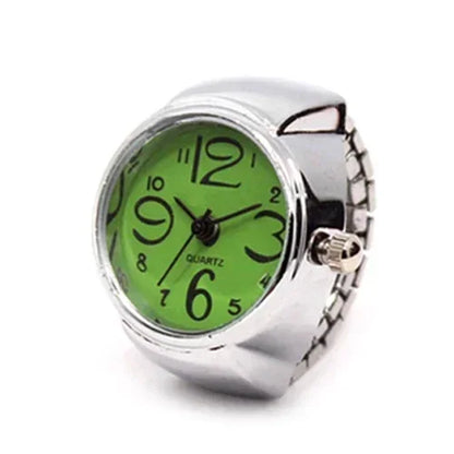 Luckacco Couple Finger Watch Ring Vintage Punk Elastic Alloy Band Men Women Jewelry Clock Roman Numerals Dial 28Style Mini Quartz Watches