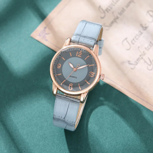 Luckacco Leather Strap Ladies Quartz  Watch Polygon Glass Luxury Women Wristwatches Clocks Dial Quartz Creative Fashion Watch Reloj Часы