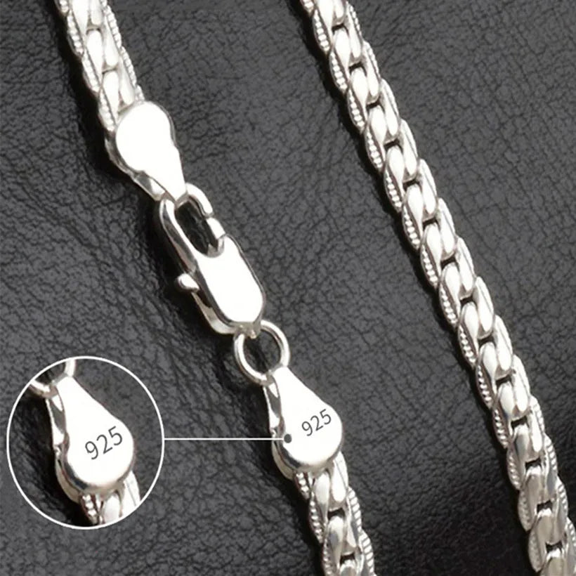luckacco 20-60cm 925 sterling silver luxury brand design noble necklace chain for woman men fashion wedding engagement jewelry